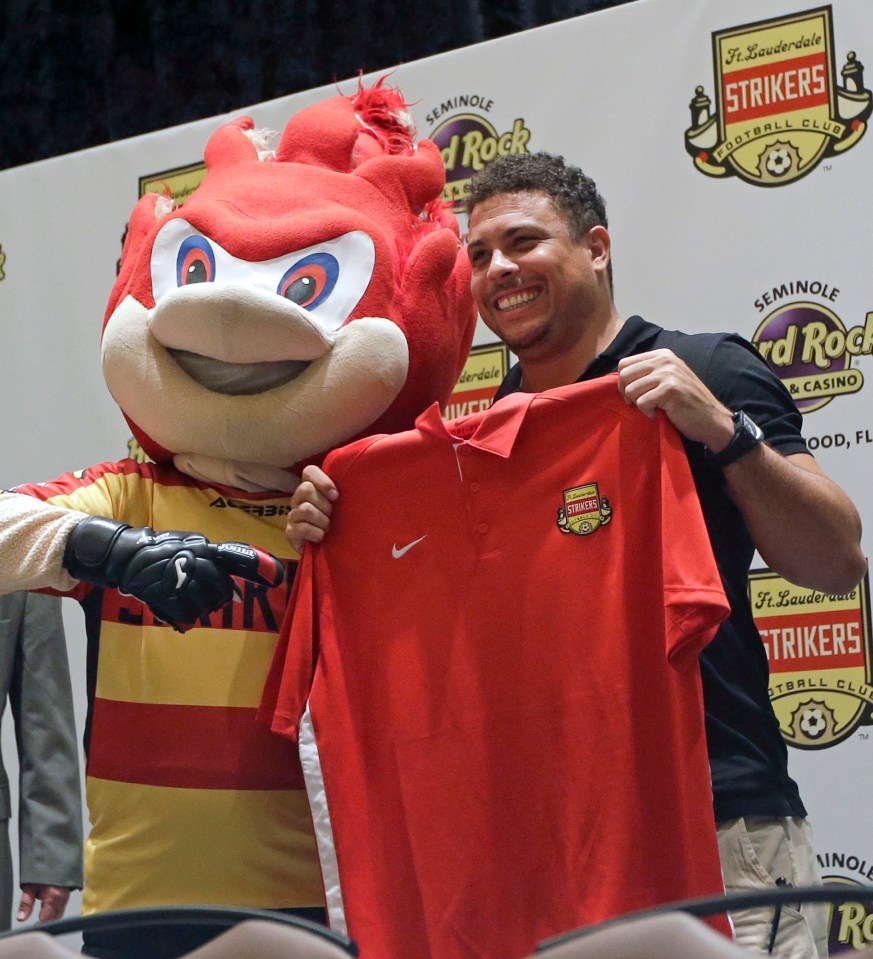 In 2014, Ronaldo got involved with the now defunct Fort Lauderdale Strikers