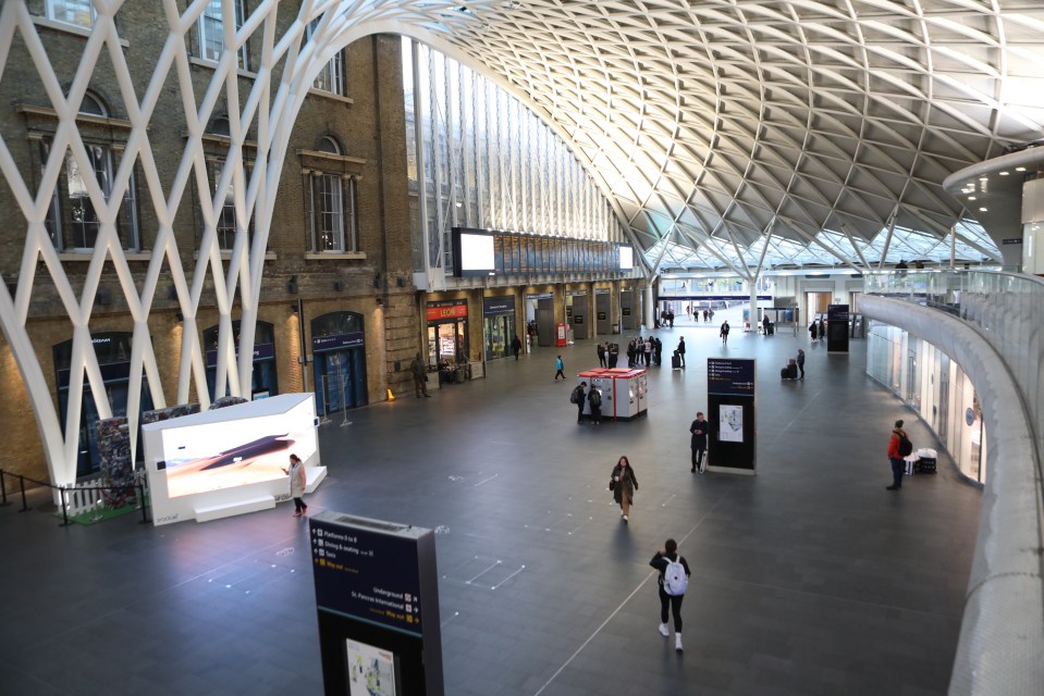 An empty-looking King’s Cross station in London