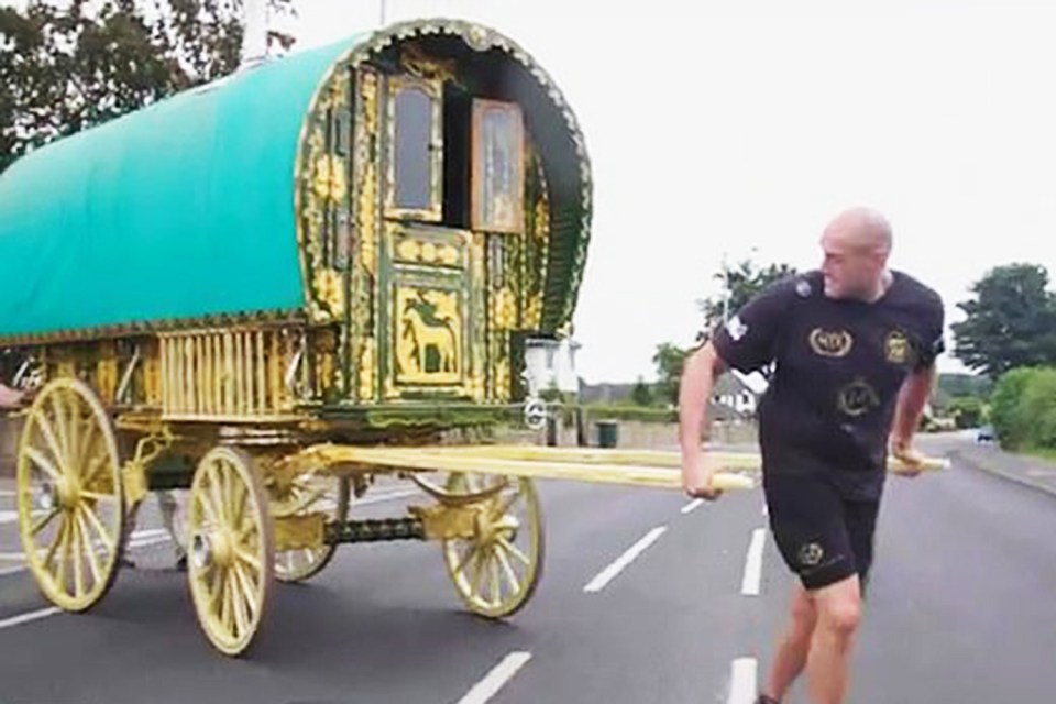 Tyson restored and customised an antique gypsy caravan which he proudly treks through the streets