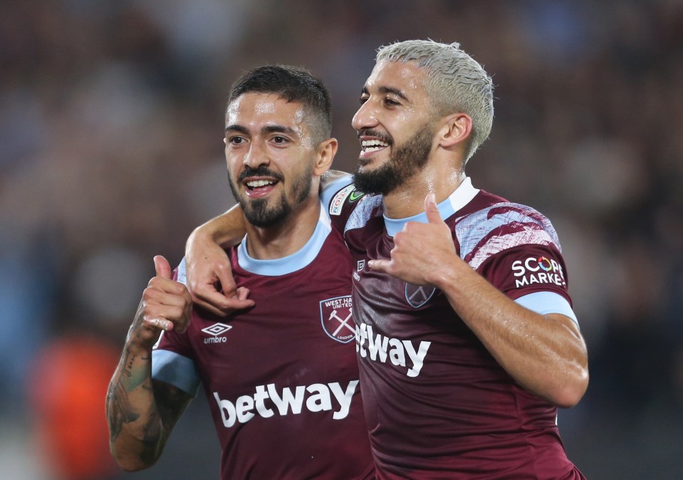 Manuel Lanzini secured West Ham’s place in the Europa Conference League knockouts