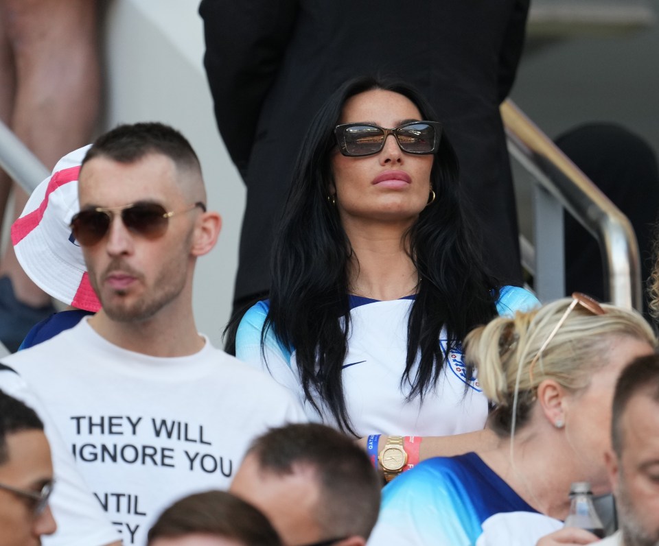 Kyle Walker's partner Annie Kilner wore shades inside the Qatar stadium ahead of England vs Iran