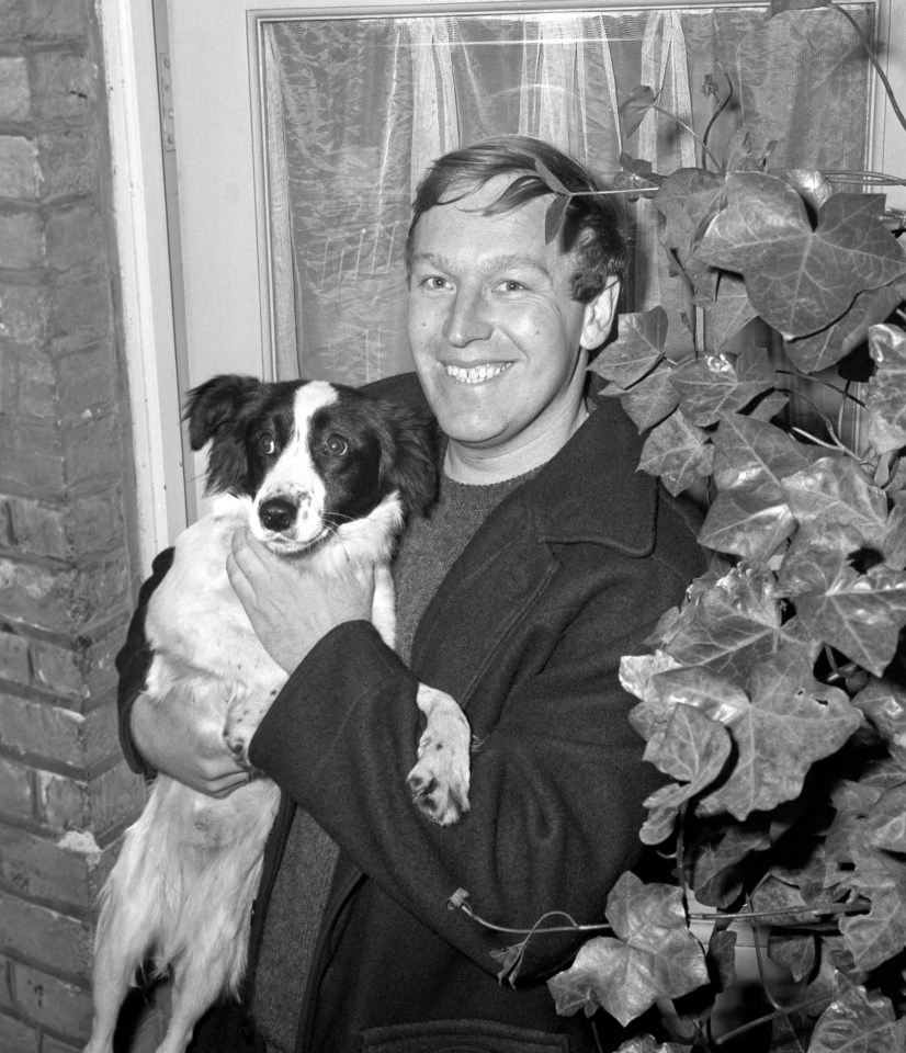 Thames boatman David Corbett with Pickles, the collie who found the newspaper-wrapped cup under a bush in his owner’s front garden in South London