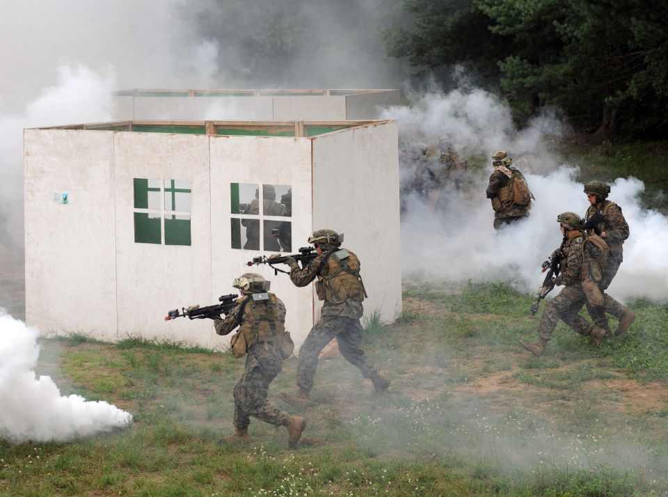 The drills simulate conflict in urban areas