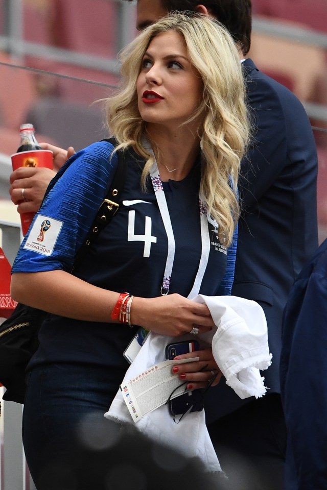 Raphael Varane’s wife Camille Tytgat was spotted at the 2018 World Cup in Russia