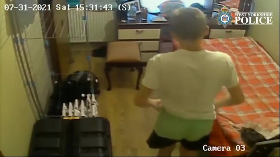 Video grab of Sebastian Kalinowski caught on the home CCTV