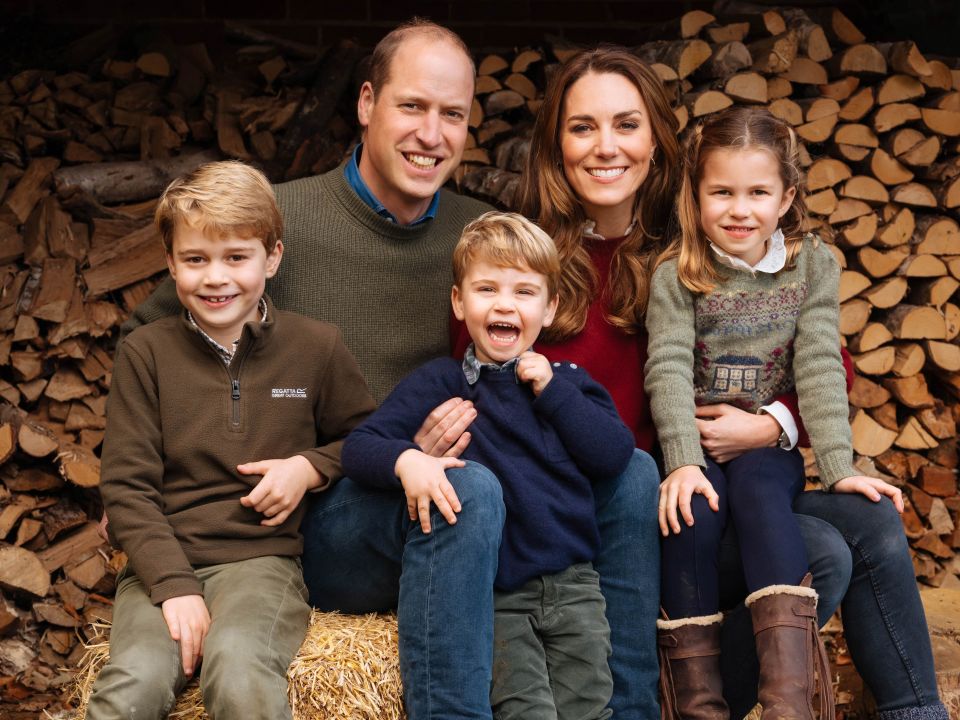 William and Kate with their children at Anmer House