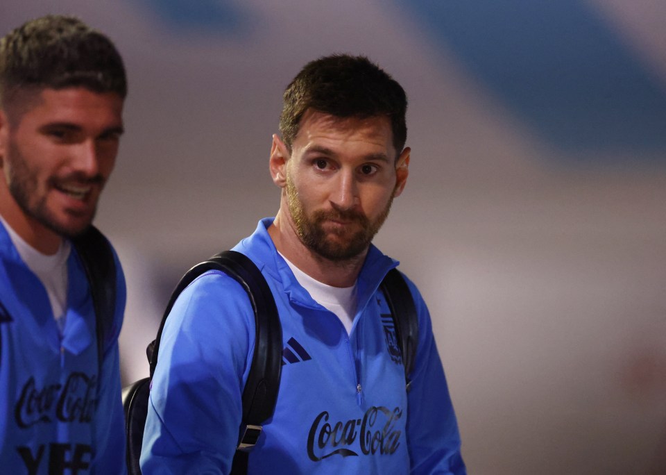 Lionel Messi failed to train with the rest of his Argentina team-mates outside today