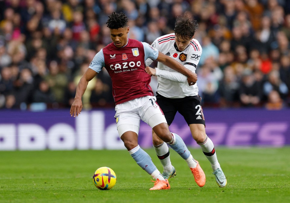 Lindelof struggled against Watkins all afternoon at Villa Park