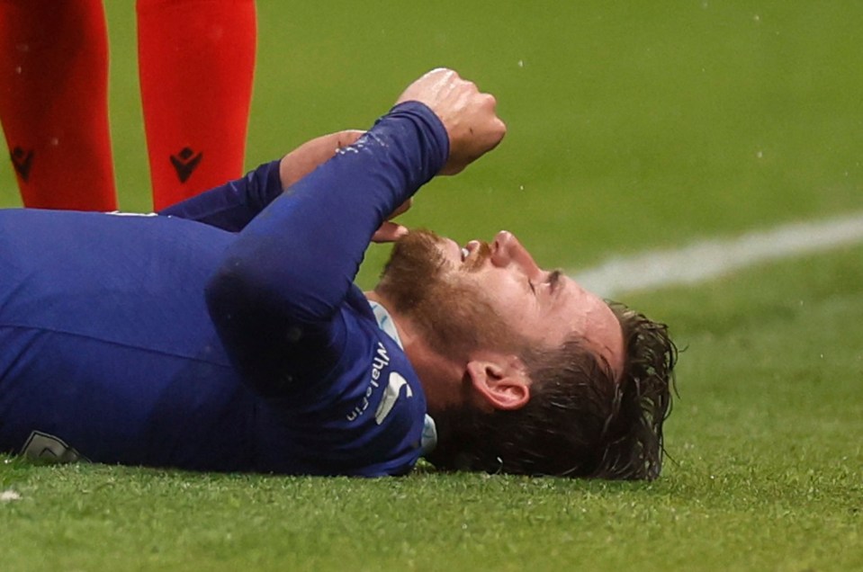 Chilwell was clearly in agony following his injury