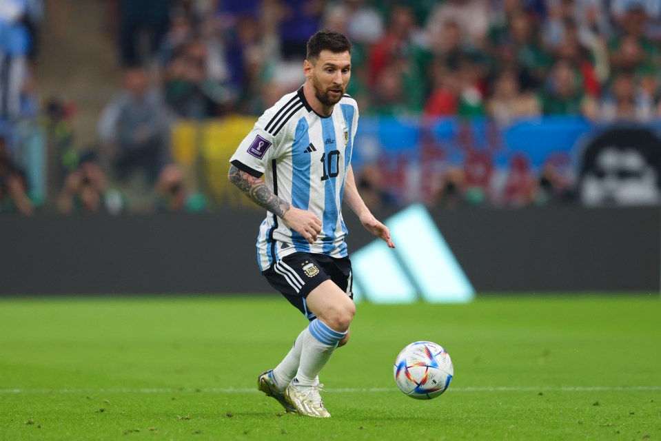 Lionel Messi is in action for Argentina at the World Cup