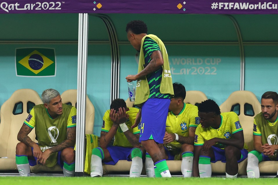 He seemed to be in tears while watching the end of the game from the bench