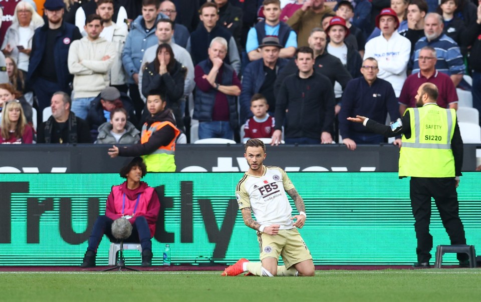 Maddison gave Leicester an early lead against West Ham