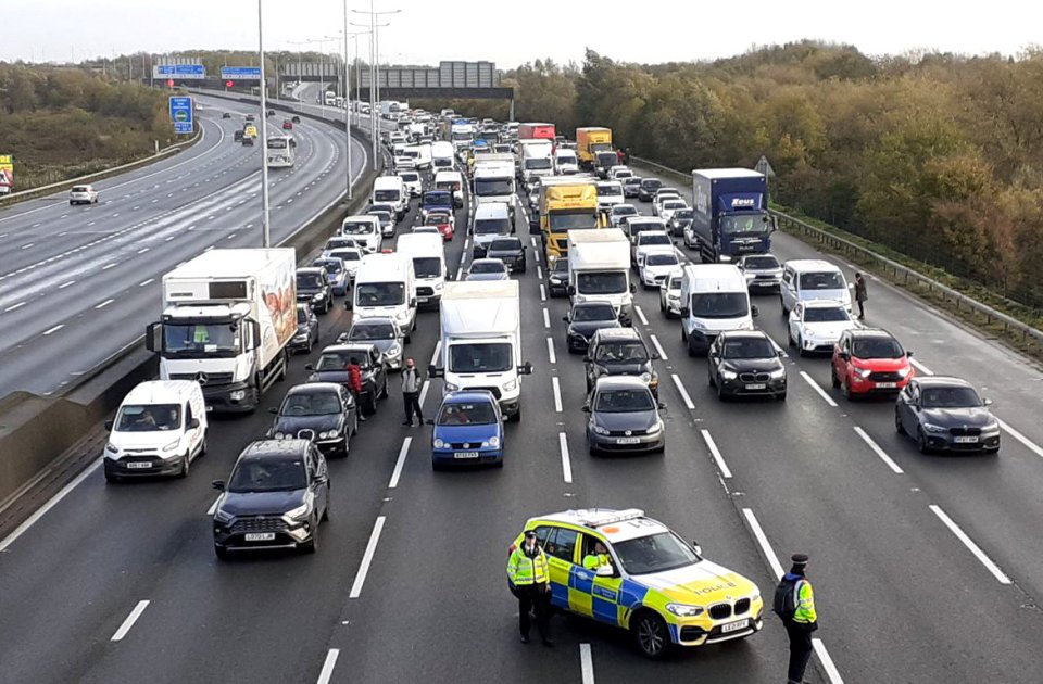 Just Stop Oil stops traffic on the M25 in multiple locations for the second day in a row