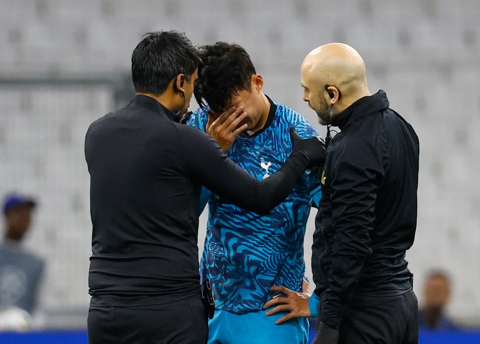 Son looked in serious pain but confirmed he'll recover in time to play in Qatar