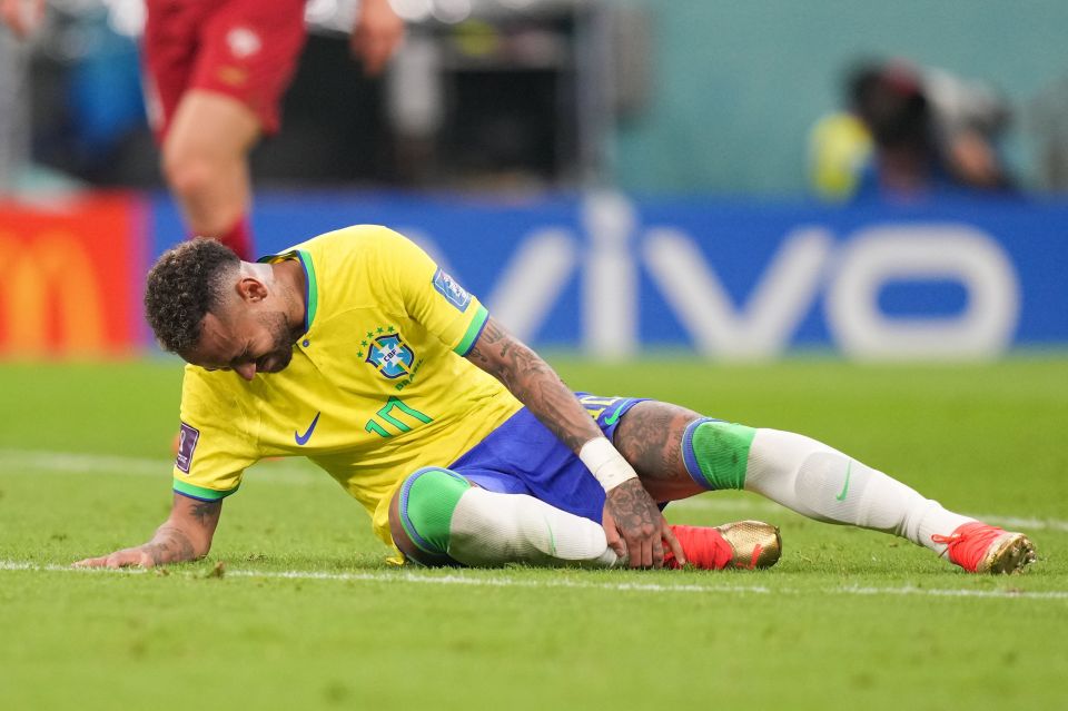 Neymar was taken off with a swollen ankle late in Brazil's 2-0 victory