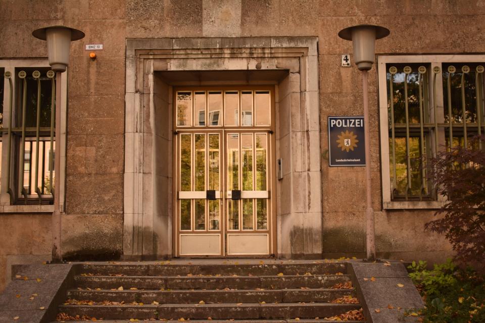 Police office entrance at the abandoned airport