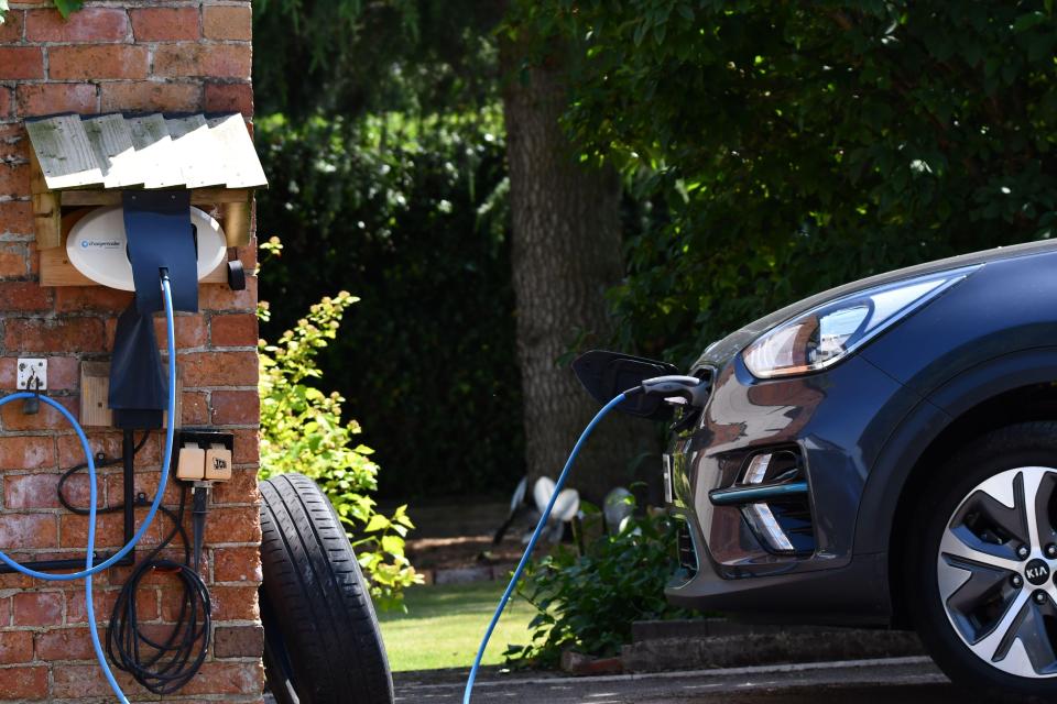 Electric vehicles can be charged using a charge point installed at your home