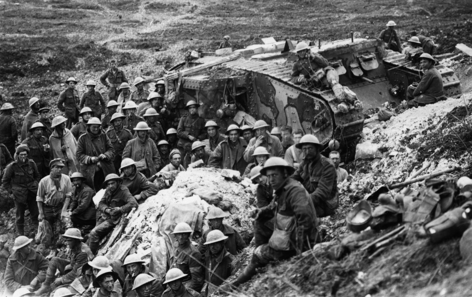 A tank stuck in mud during the battle of The Somme in 1916