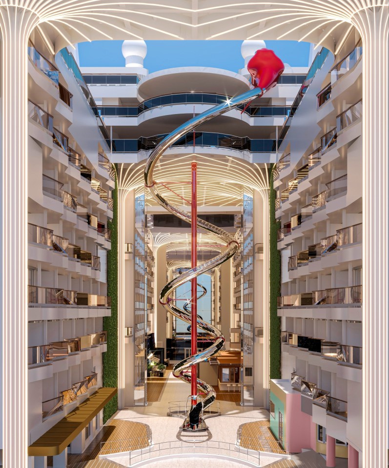 The MSC World Europa has an indoor slide spanning 11 decks