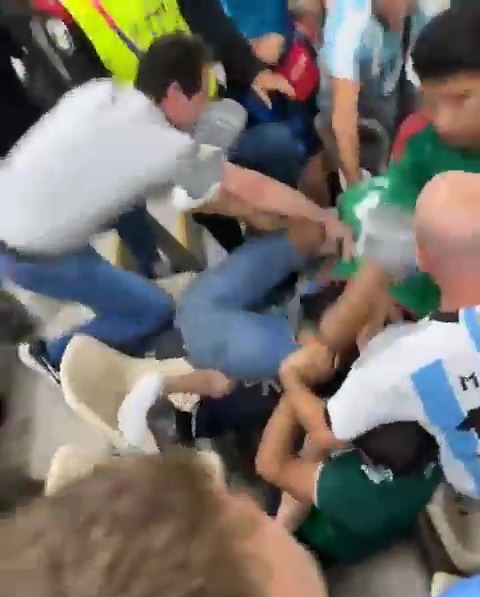 Fan from both sides were involved in the brawl