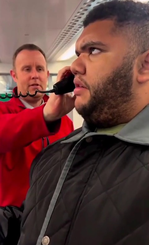 Harvey was delighted as he was allowed to read out the train announcement