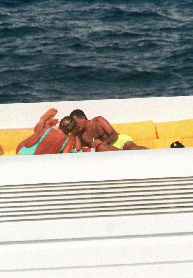 Princess Diana and Dodi Al Fayed on the yacht