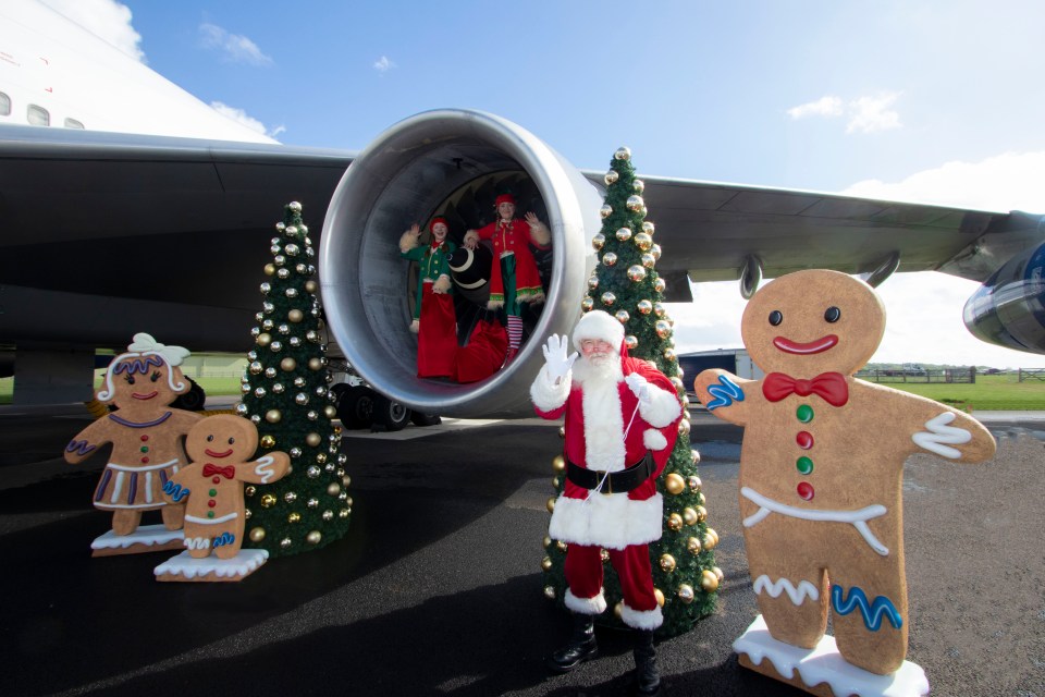 The experience, hosted at Cotswold Airport, sees Santa ditch the reindeer for a plane