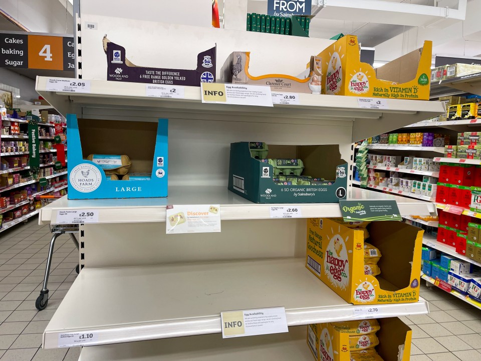 Sainsbury's in Dorking, Surrey, was running low on eggs