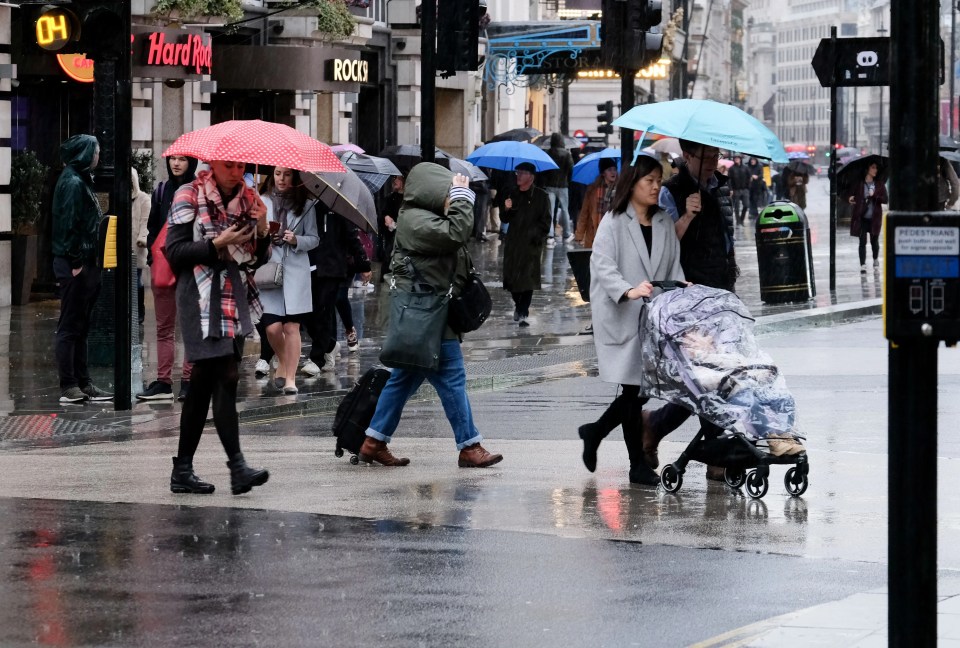 London suffered some heavy rain on Sunday