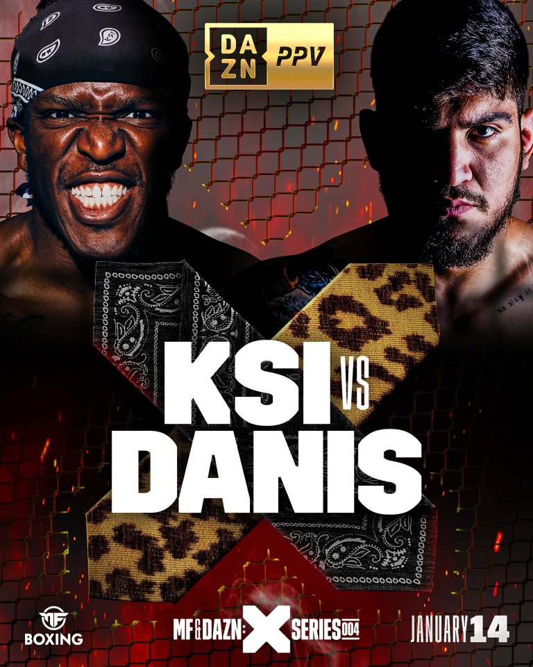 YouTube sensation KSI will face MMA star KSI in a boxing match on January 14