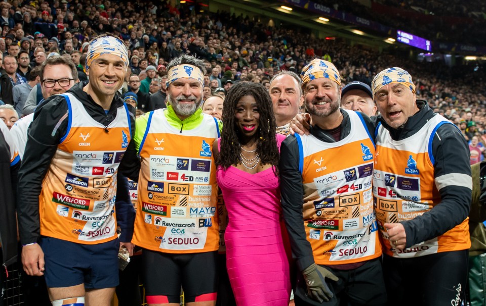 Sinfield and his team were welcomed to Old Trafford by Heather Small