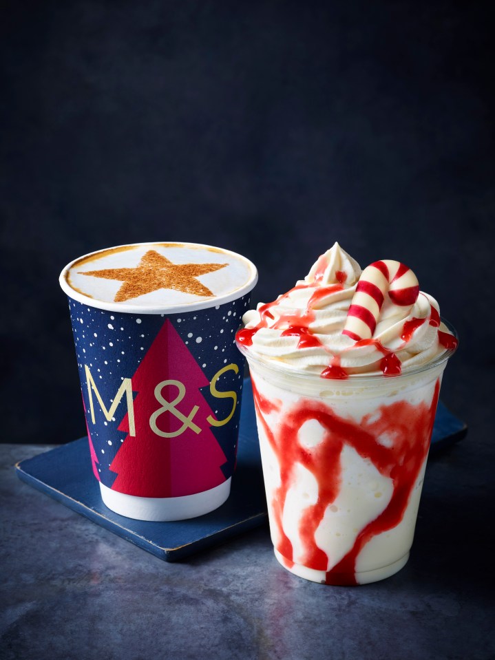 M&S Cafe Mince Pie Latte and Candy Cane Frappe