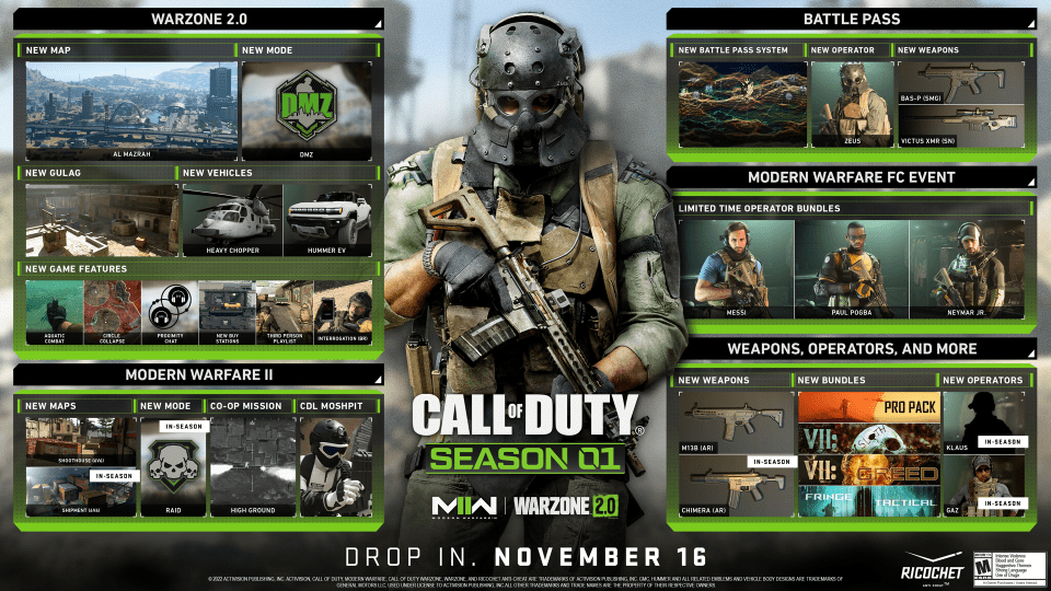 The updates launch on November 16.