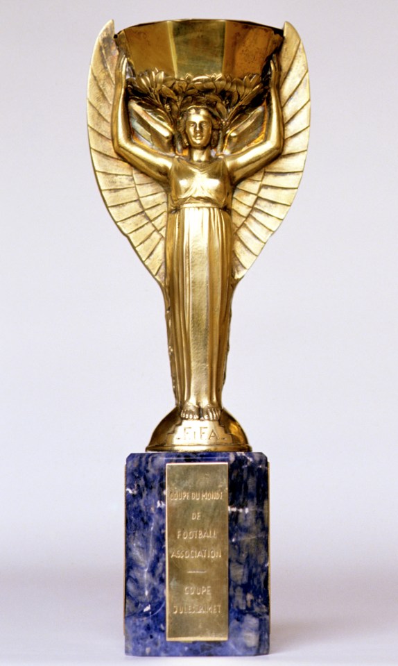 The 14in, gold-plated Jules Rimet trophy of the winged goddess Nike arrived in London under tight security on January 5, 1966