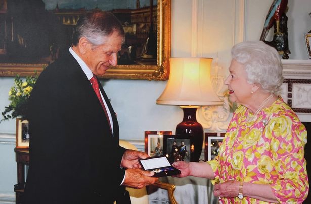 She awarded him with the Royal Victorian Order for his services in 2011