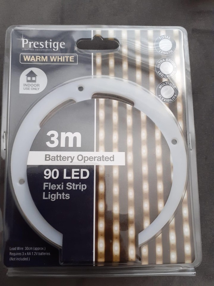 She picked the LED lights up from Home Bargains