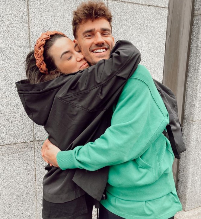 Antoine Griezmann with wife Erika