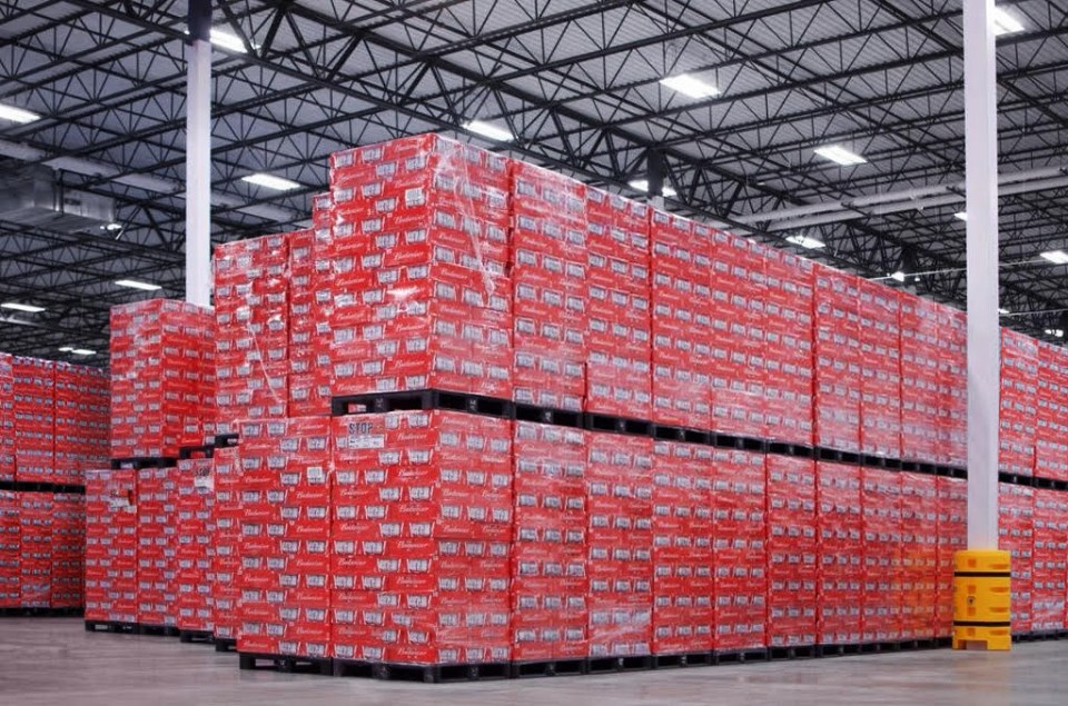 The American beer company tweeted a photo of the stockpiled beer in a Qatar warehouse