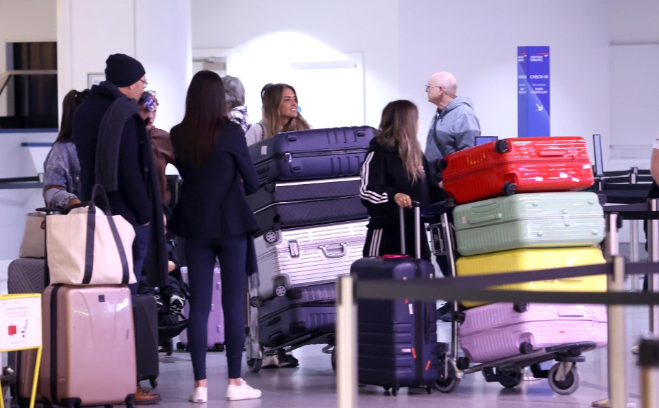 The Wags had huge suitcases full of luggage with them