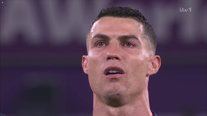 The TV cameras caught Cristiano Ronaldo looking very emotional