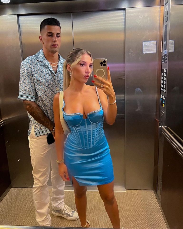 Joao Cancelo poses with partner Machado