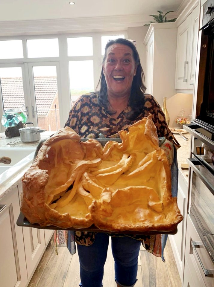 Victoria, 55, makes mega roast accompaniments that are big enough for an adult to sit in