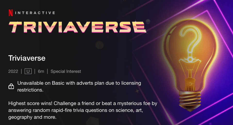 The new game lets you answer trivia questions – and it's included with your membership