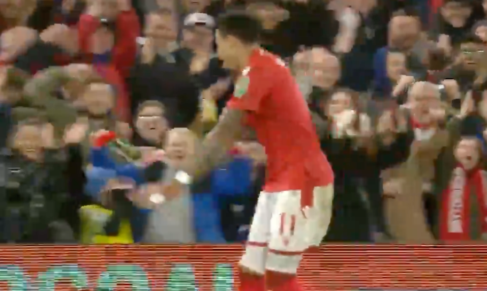 Lingard did the Griddy dance after scoring his first Forest goal