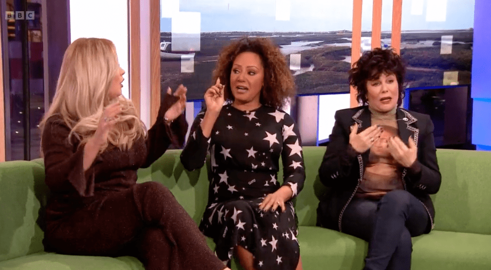 Emily Atack, Mel B and Ruby Wax all spoke over each other