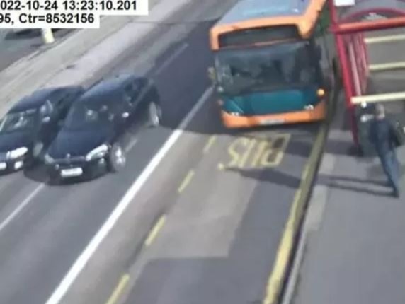 The bus was driving in a bus lane and was caught on camera