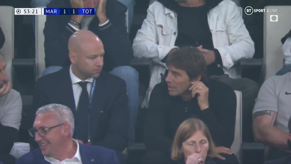 Antonio Conte watched along with an ice cold stare as Tottenham equalised