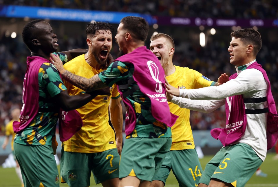 There were wild celebrations among the Socceroos squad