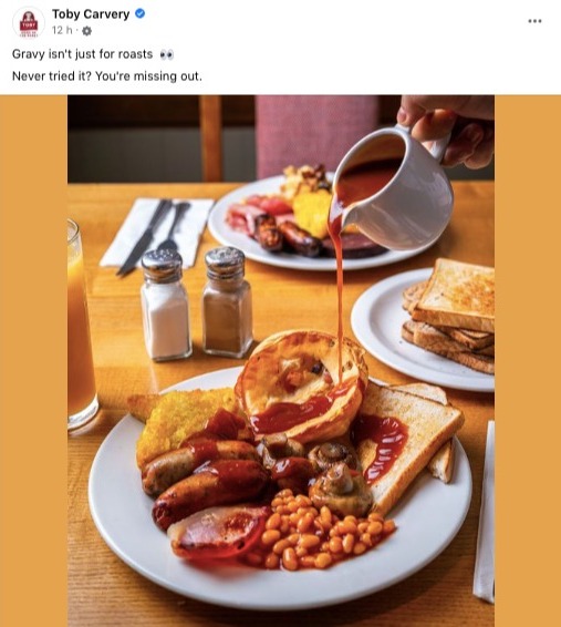 Toby Carvery is bringing back gravy to their breakfast menu following backlash