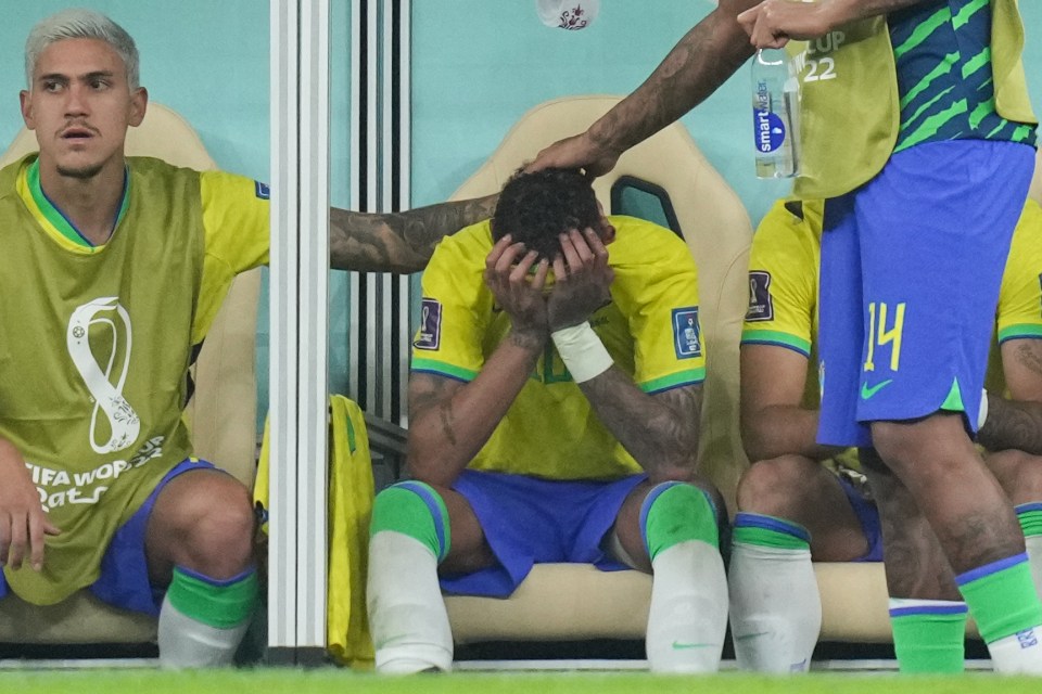 The Brazil talisman looked distraught on the bench